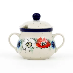 Cukiernica ceramiczna z uchwytami 035 h-9,5cm <br> 2511X Polskie kwiaty